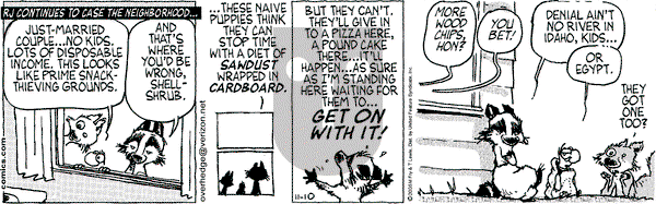 Over the Hedge on Thursday November 10, 2005 Comic Strip