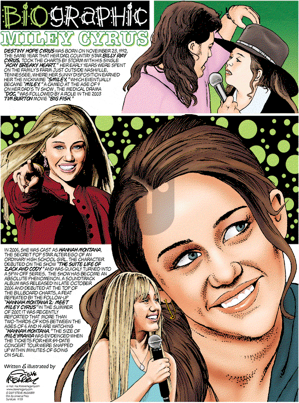 Biographic on Sunday November 25, 2007 Comic Strip