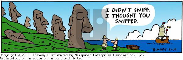 Frank and Ernest on Thursday March 29, 2001 Comic Strip