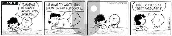 Peanuts on Friday February 21, 1964 Comic Strip
