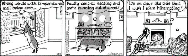 Fred Basset on Monday February 4, 2002 Comic Strip