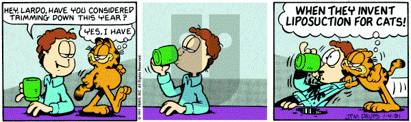 Garfield on Friday January 4, 1991 Comic Strip