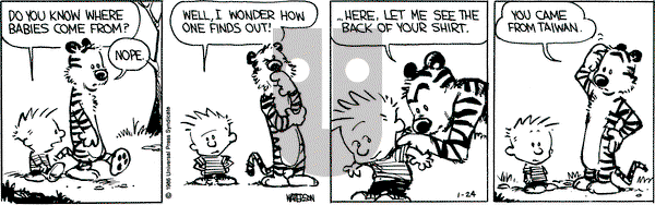 Calvin and Hobbes on Friday January 24, 1986 Comic Strip