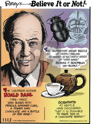 Ripley's Believe It or Not on Wednesday November 12, 2014 Comic Strip
