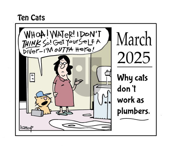 Ten Cats on Wednesday March 5, 2025 Comic Strip