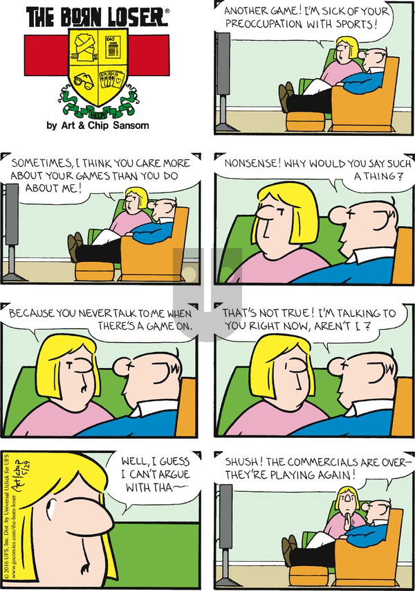 The Born Loser on Sunday May 29, 2016 Comic Strip