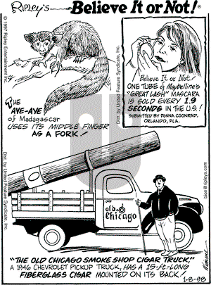 Ripley's Believe It or Not on Thursday January 8, 1998 Comic Strip