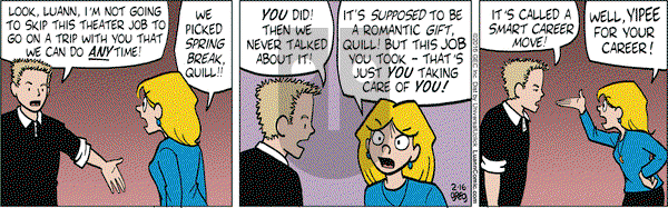 Luann on Tuesday February 16, 2016 Comic Strip
