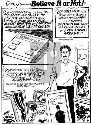 Ripley's Believe It or Not on Friday May 3, 2002 Comic Strip