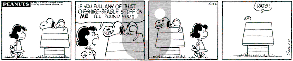 Peanuts on Saturday April 22, 1967 Comic Strip