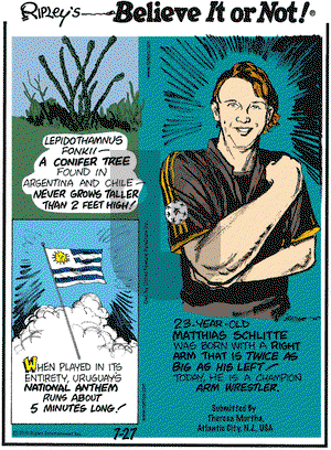 Ripley's Believe It or Not on Tuesday July 27, 2010 Comic Strip