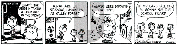 Peanuts on Tuesday January 18, 1977 Comic Strip