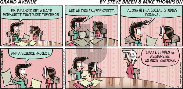 Grand Avenue on Sunday September 7, 2014 Comic Strip