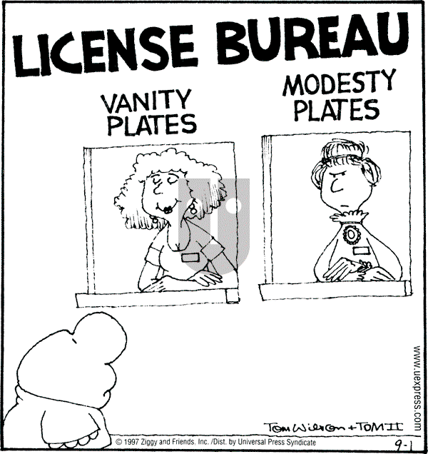 Ziggy - Monday September 1, 1997 Comic Strip