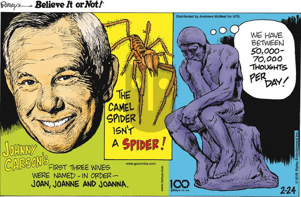 Ripley's Believe It or Not on Sunday February 24, 2019 Comic Strip