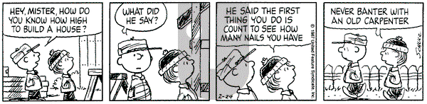 Peanuts on Tuesday February 24, 1987 Comic Strip