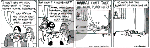 Cathy Classics on Wednesday December 2, 1981 Comic Strip