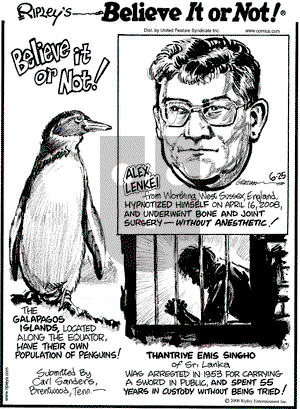 Ripley's Believe It or Not on Wednesday June 25, 2008 Comic Strip