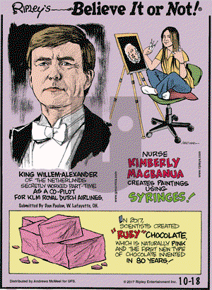 Ripley's Believe It or Not on Wednesday October 18, 2017 Comic Strip