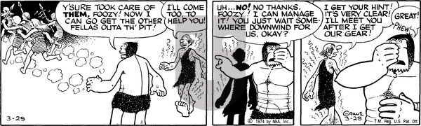 Alley Oop on Friday March 29, 1974 Comic Strip