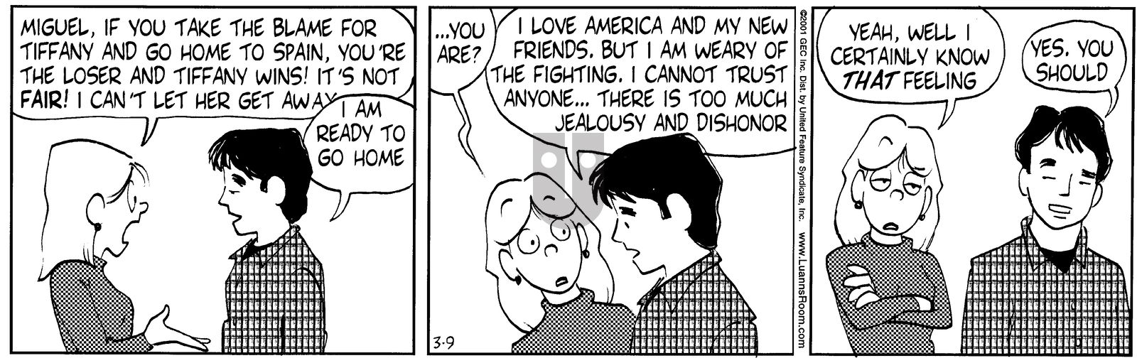 Luann - Friday March 9, 2001 Comic Strip
