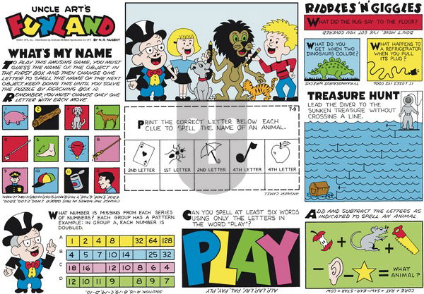 Uncle Art's Funland on Sunday July 9, 2023 Comic Strip