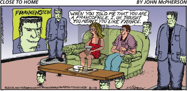 Close to Home on Sunday August 19, 2018 Comic Strip