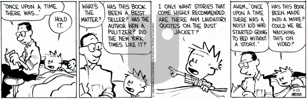Calvin and Hobbes - Tuesday August 20, 2019 Comic Strip