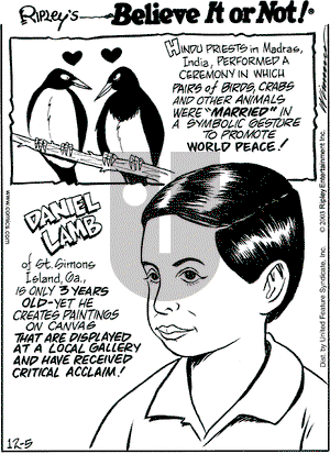 Ripley's Believe It or Not on Friday December 5, 2003 Comic Strip