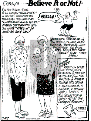 Ripley's Believe It or Not on Tuesday July 27, 1999 Comic Strip