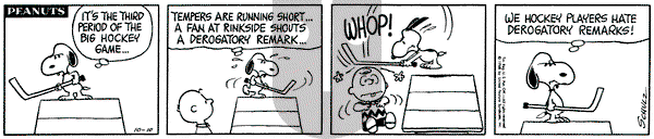Peanuts on Thursday October 10, 1968 Comic Strip