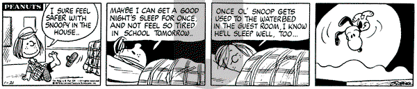 Peanuts on Tuesday January 21, 1975 Comic Strip