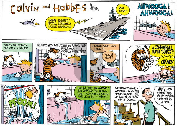 Calvin and Hobbes on Sunday November 2, 1986 Comic Strip