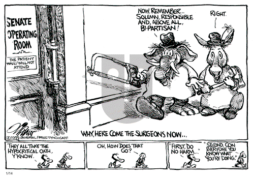 Pat Oliphant on Thursday January 14, 1999 Comic Strip