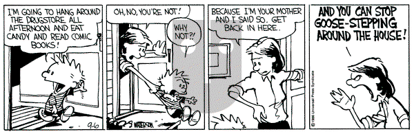 Calvin and Hobbes on Saturday September 6, 1986 Comic Strip