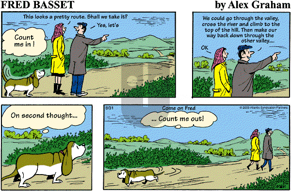 Fred Basset on Sunday August 31, 2003 Comic Strip