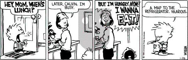 Calvin and Hobbes on Saturday January 25, 1986 Comic Strip
