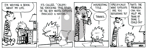 Calvin and Hobbes on Tuesday January 31, 1989 Comic Strip
