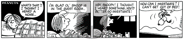 Peanuts on Wednesday January 22, 1975 Comic Strip