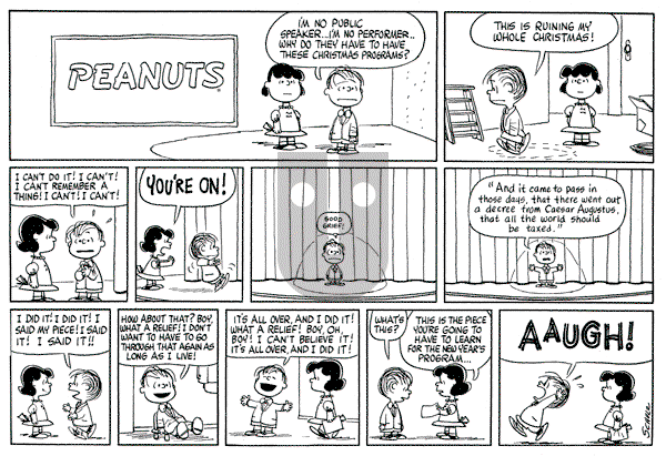Peanuts - Sunday December 25, 1960 Comic Strip