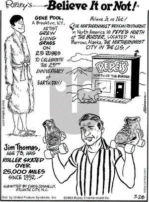 Ripley's Believe It or Not on Wednesday July 28, 1999 Comic Strip