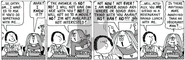 Cathy Classics on Thursday July 24, 1997 Comic Strip