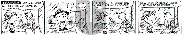 Peanuts on Saturday June 9, 1951 Comic Strip