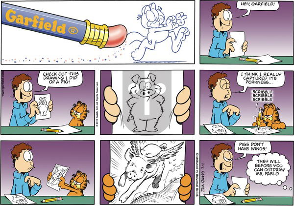 Garfield on Sunday July 4, 2010 Comic Strip