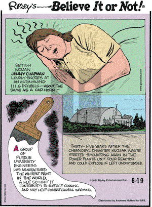 Ripley's Believe It or Not on Saturday June 19, 2021 Comic Strip