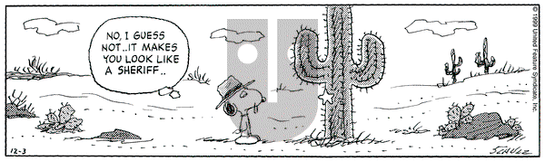 Peanuts - Friday December 3, 1999 Comic Strip