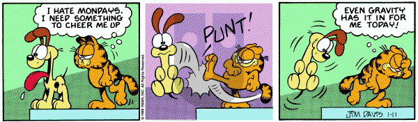 Garfield on Monday January 11, 1988 Comic Strip