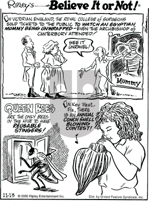 Ripley's Believe It or Not on Monday November 13, 2000 Comic Strip