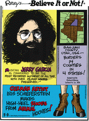 Ripley's Believe It or Not on Wednesday May 9, 2012 Comic Strip