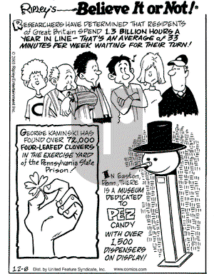 Ripley's Believe It or Not on Monday December 8, 2003 Comic Strip